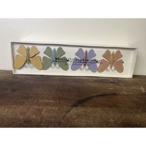 Set of 4 NEW Butterfly Napkin Rings Hand Painted Metal Spring Entertaining